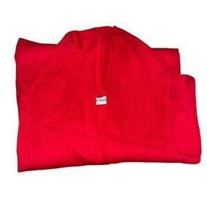 Susan Graver Womens 3X Crinkled Chiffon Cascading Open Front Vest Red NWT